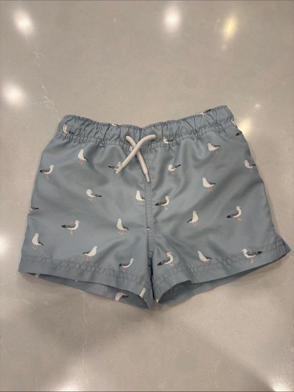 Carter's Light Blue Seagull Print Kids Swim Trunks
